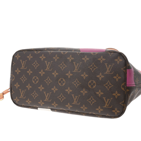 LOUIS VUITTON Monogram Game On Neverfull Brown Canvas Tote Bag - Picture 5 of 9